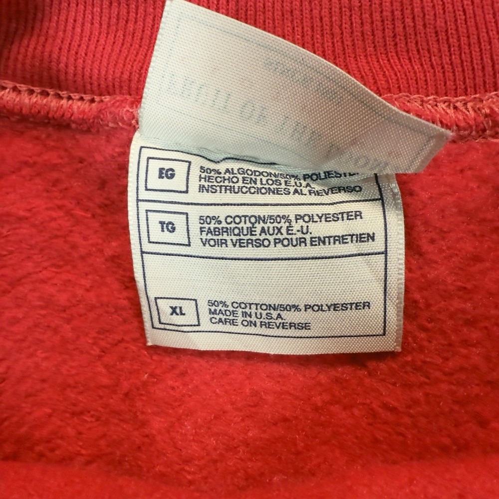 Vintage Made In‎ USA Fruit of the Loom Crewneck Sweatshirt Adult XL Pink Blank - Picture 8 of 8